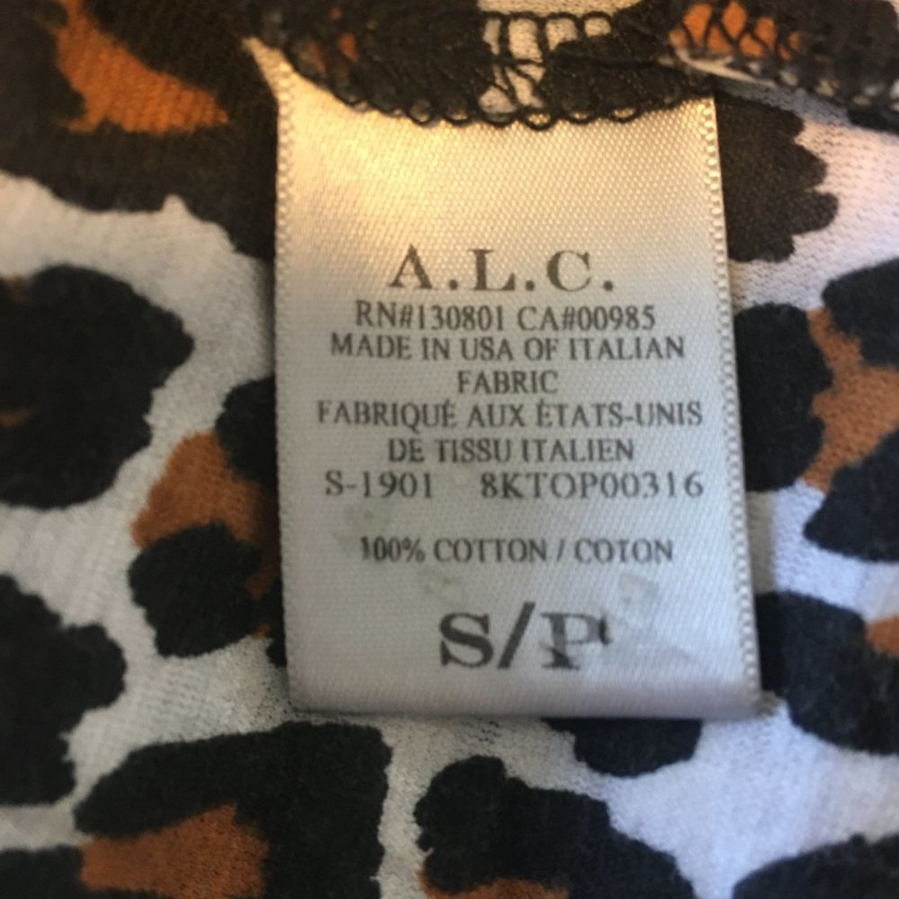 A.L.C. Leopard Print Short Puff Cuffed Sleeve, Cr… - image 4
